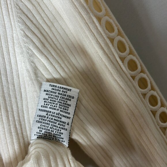 JASON WU ladies Knit Cardigan Sweater large buttercream Buttons crochet capsule - Picture 6 of 11